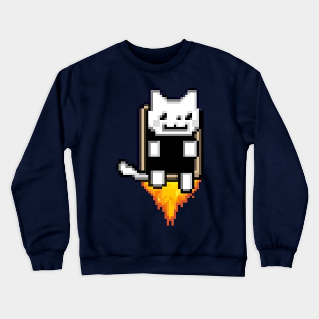 JetPack Kitty Attack Crewneck Sweatshirt by ChrisOConnell